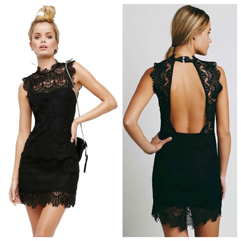 Free people little black lace cocktail dress